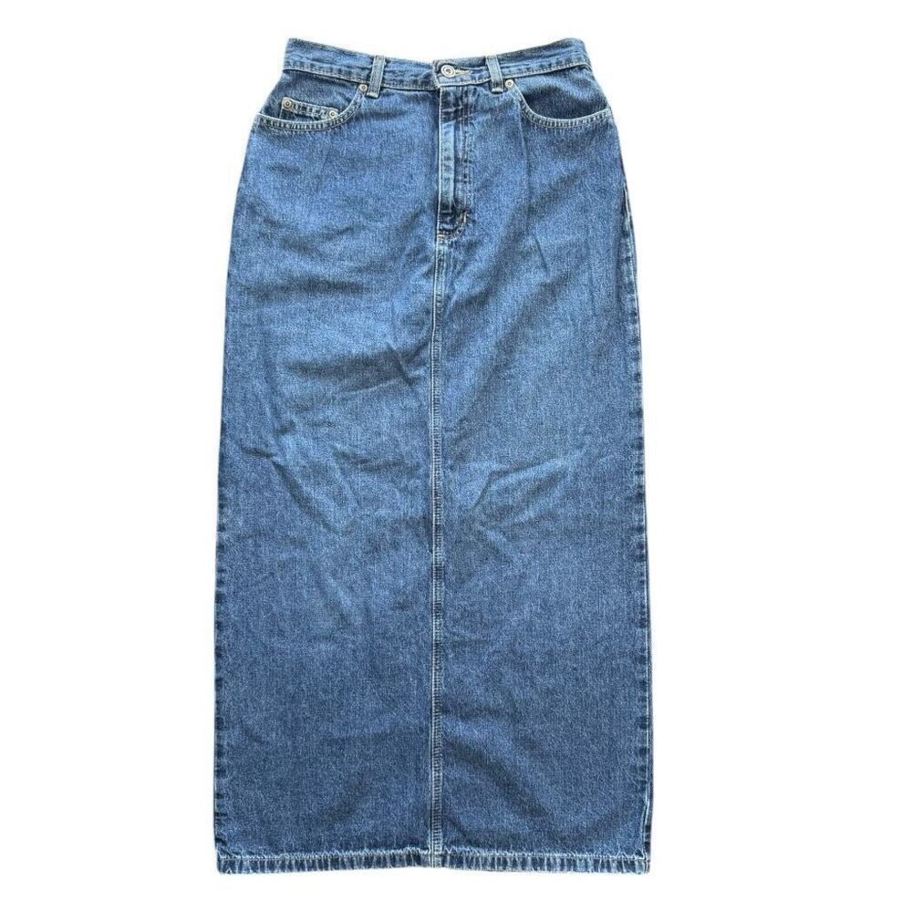 Liz Claiborne Women's Vintage Denim Maxi Skirt Blue Size 8